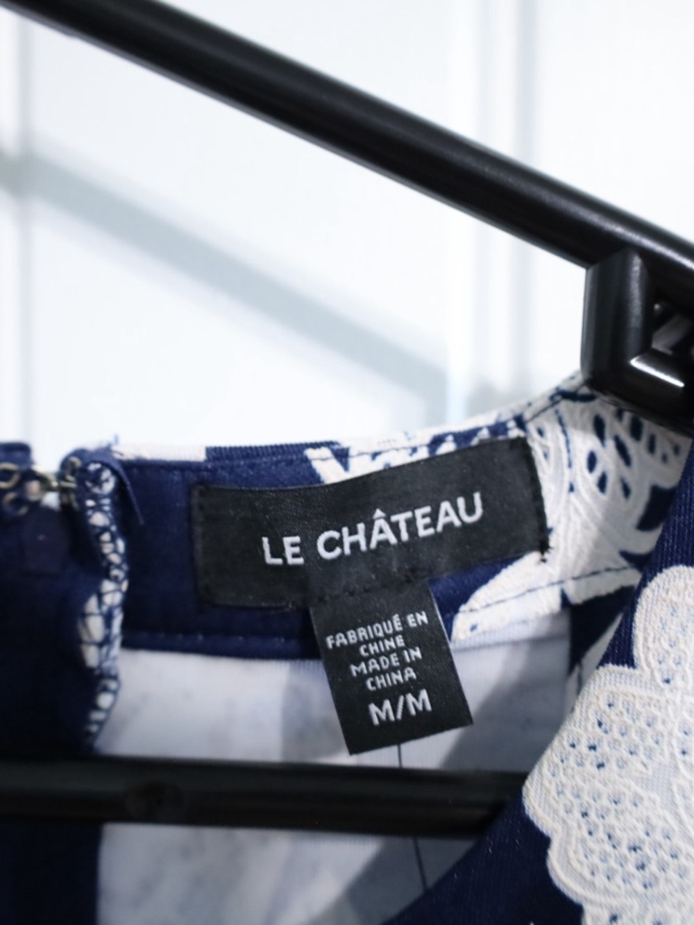 Le Château Navy White Floral Fit & Flare Halter Dress Medium - Picture 6 of 11